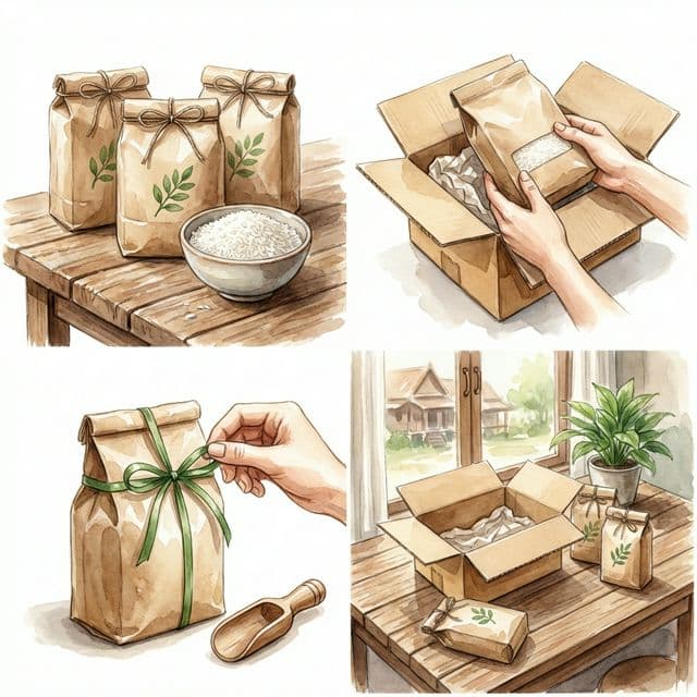 บรรจุภัณฑ์ข้าวสารพรีเมียม ส่งตรงจากไร่ถึงบ้าน